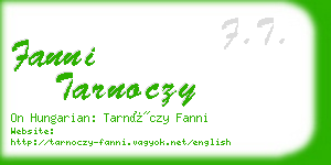 fanni tarnoczy business card